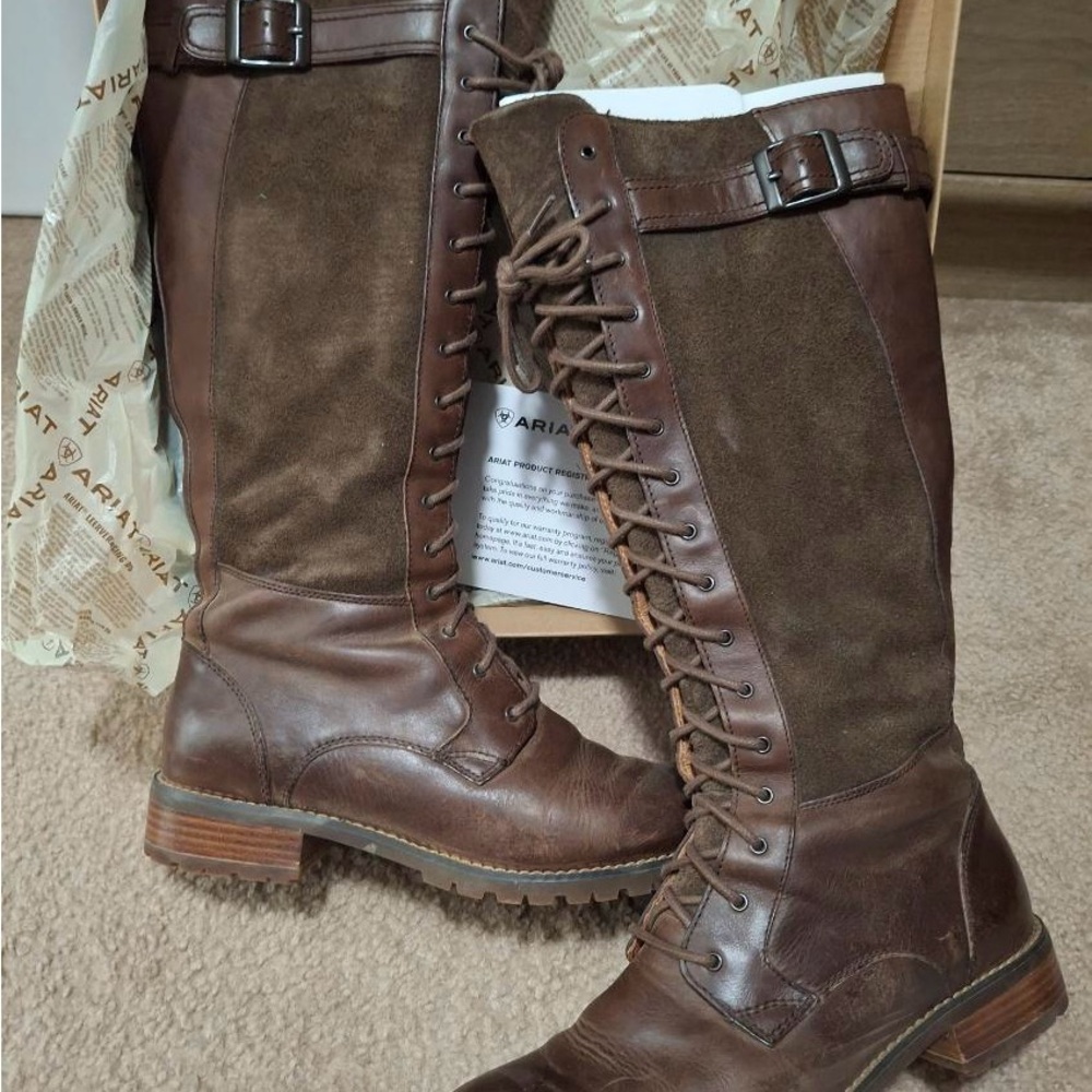 Ariat Women's Lace Up Brown Leather Boots